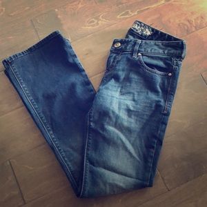 Dark wash Express - boot cut, low rise 2 short